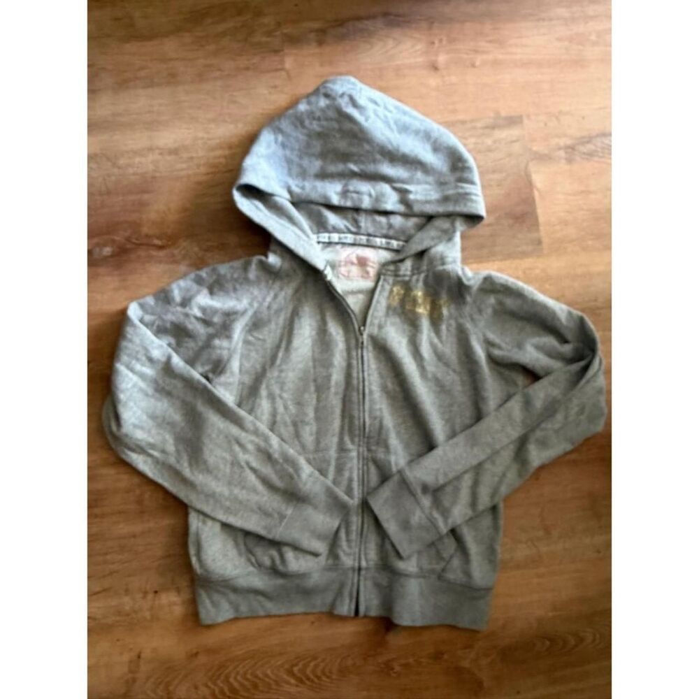 Victoria's Secret Y2K Grey and Gold Florida University Bedazzled Sweatshirt